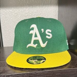 Green and Yellow A's Baseball Cap